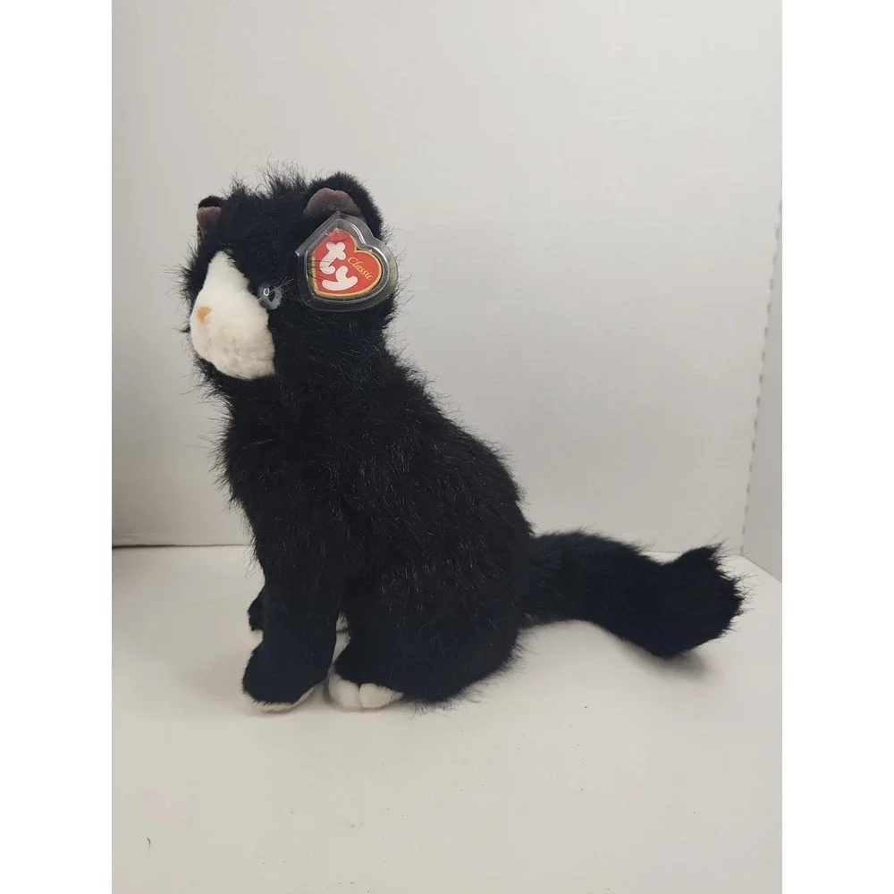 Vintage Ty Classic Shadow Black Cat Plush 1999 Tuxedo 12